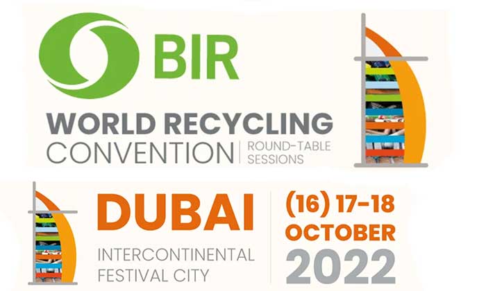 Robert Weibold speaking at BIR 2022 World Recycling Convention in Dubai, Oct 18