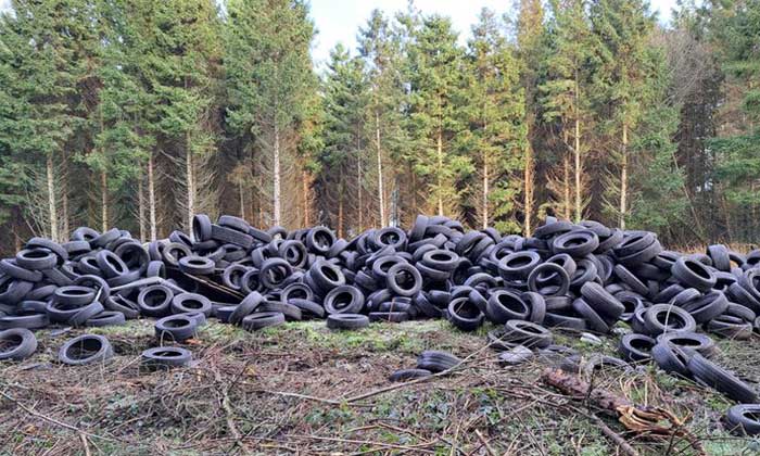 3,000 end-of-life tires dumped near Longwood Village, Ireland
