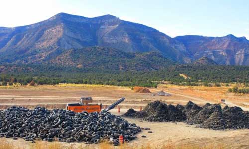 Colorado’s Montezuma collects massive piles of end-of-life tires for shredding