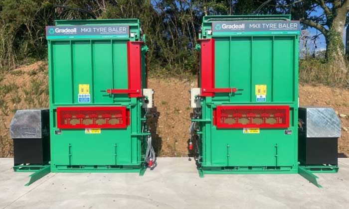 Gradeall's energy-efficient tyre balers help end-of-life tyre processors hedge against high power prices