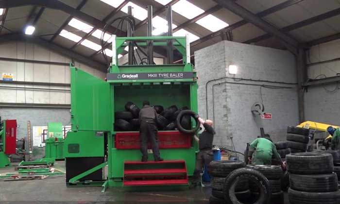 Gradeall's MK3 tyre baler helps scale up baling operations