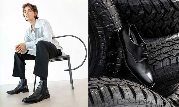 Hankook Tire manufactures footwear of recycled tire rubber