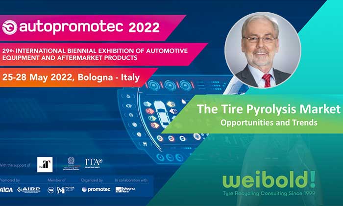 Meet Weibold's pyrolysis expert at Autopromotec's Future of Tire Retreading and Recycling conference in Bologna on May 26!