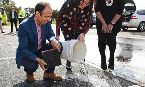 Australia tests new permeable pavement from recycled tires that can water trees