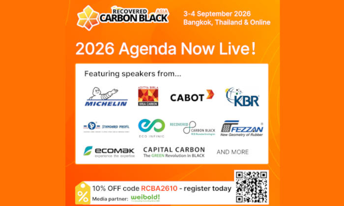 Smithers announced the agenda for Recovered Carbon Black Asia 2026 in Bangkok, 3–4 September