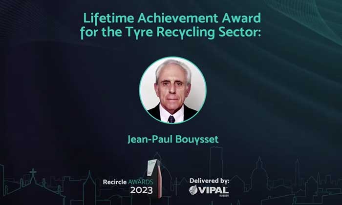 Jean Paul Bouysset from ETRA received Lifetime Achievement Award for Tyre Recycling Sector