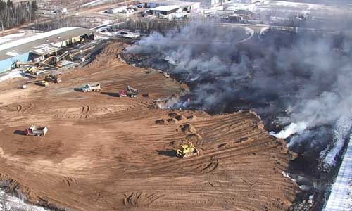 Fire breaks out at tire recycling plant in New Brunswick, Canada