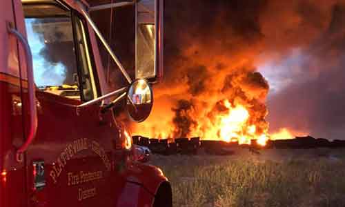 Massive end-of-life tire fire broke out in Colorado, United States