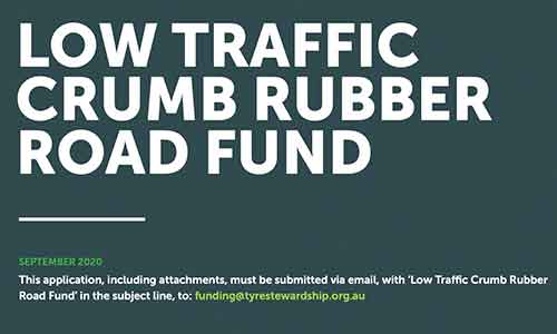 Tyre Stewardship Australia announces Low Traffic Crumb Rubber Road Fund