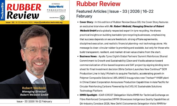 Rubber Review features exclusive interview with Robert Weibold – renowned tire recycling and pyrolysis consultant